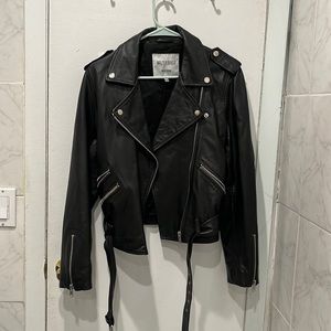 Black leather jacket